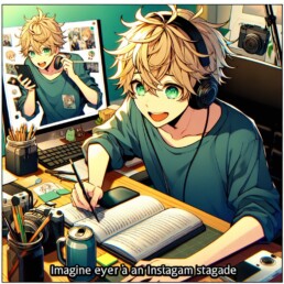 imagine in anime seraph of the end like look showing an anime boy with messy blond hair and green eyes working in markenbotschafter fuer instagram uai